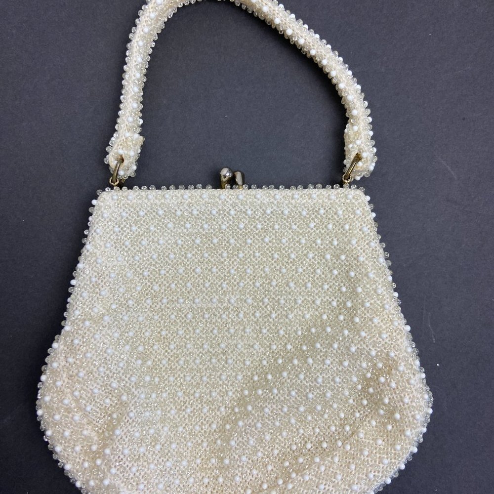 Vtg Corde Beaded Handbag Bag Clutch Purse 50s 60s